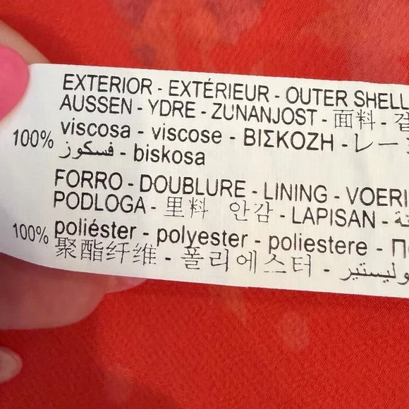 Zara Red Floral Polka Dot Wrap Mini Dress Long Sleeve XS V-Neck Boho Summer EUV - Picture 7 of 9